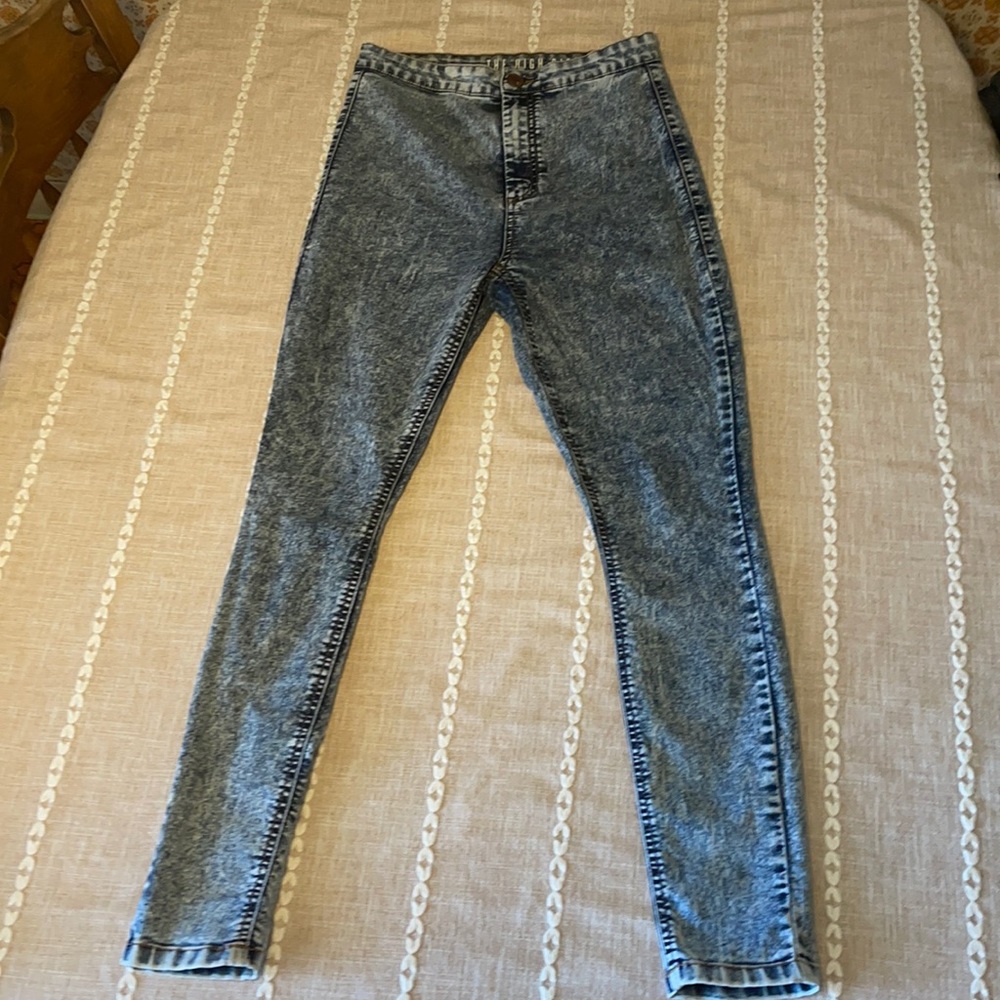 High rise washed jegging